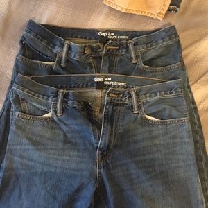2 pairs of Gap, Slim , coupe etroite jeans